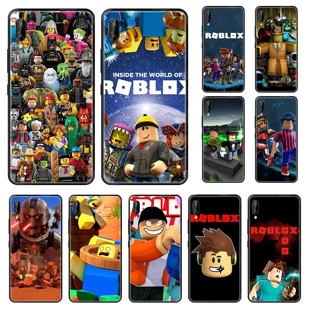 

hot game roblox luxury soft bumper cell cover black Phone case For Huawei Honor Mate 5 6 7 8 9 10 20 A C X Lite