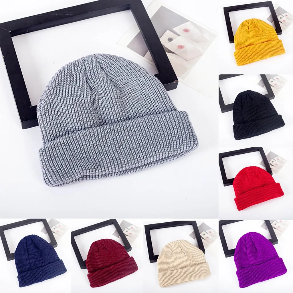 Корейская НОВАЯ шапка осень-зима, модная теплая вязаная шапка в британском стиле, одноцветная Повседневная вязаная шапка для женщин, уличные головные уборы W1