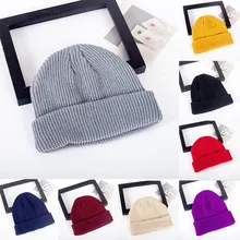 Корейская НОВАЯ шапка осень-зима, модная теплая вязаная шапка в британском стиле, одноцветная Повседневная вязаная шапка для женщин, уличные головные уборы W1