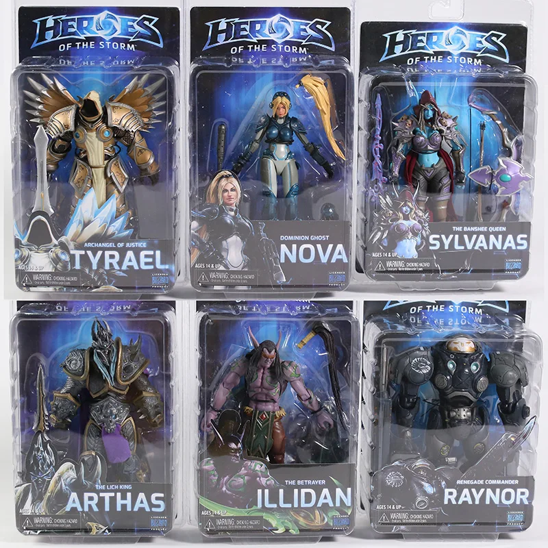 NECA &quotHeroes of The Storm" Иллидан Нова Сильвана райнор Артас тираель 7 "экшн-фигурки
