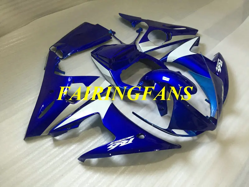 Мотоцикл обтекатель комплект для YAMAHA YZFR6 03 04 05 YZF R6 2003 2004 2005 YZF600 Белый Синий Обтекатели кузова+ подарки YJ40