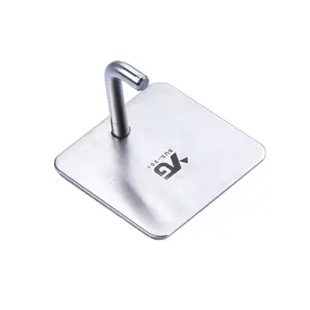 

Bathroom Kitchen Office Stainless Steel Strong Viscose Self Adhesive Installation Row Hooks Key Rack Towel Hanger Wall Mount