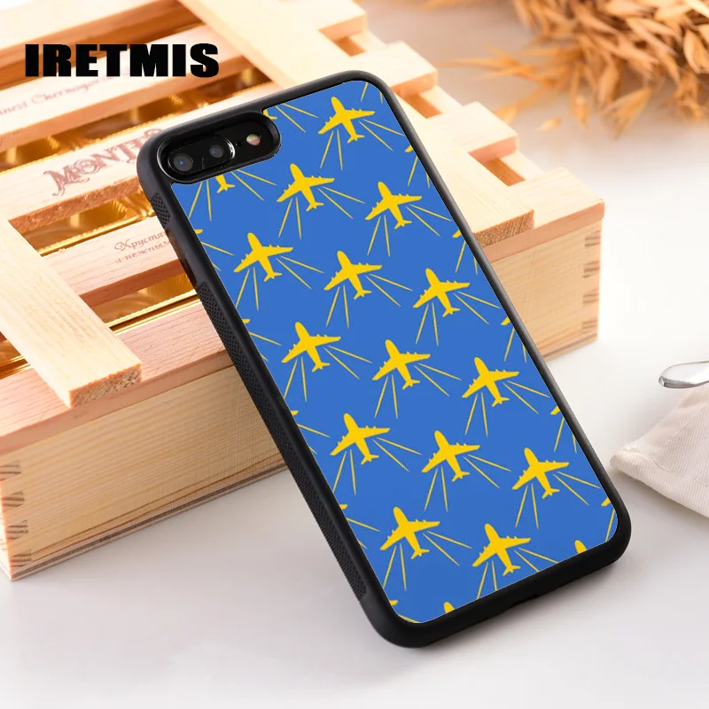 Iretmis Rubber Silicone Phone Cover Case For iPhone 6 6S 7 8 PLUS X XS XR 11 12 Mini Pro Max Airplane Pattern | Мобильные телефоны