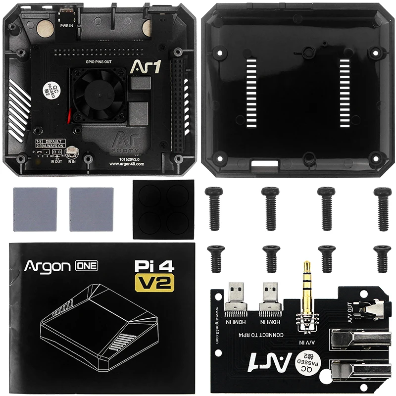 Алюминиевый Чехол для Raspberry Pi 4 аргон ONE V2 чехол с активным пассивным охлаждением