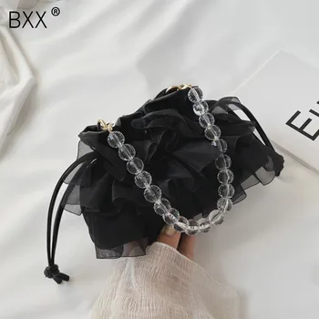 

[BXX] PU Leather Crossbody Bucket Bags For Women 2020 Spring Drawstring Shoulder Bag Lady Travel Handbag Cross Body Bag HM081