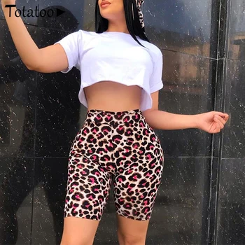 

Totatoop Leopard Sexy High Waist Biker Shorts Women 2020 Outfit Sporty Casual Skinny Shorts Leggings Female