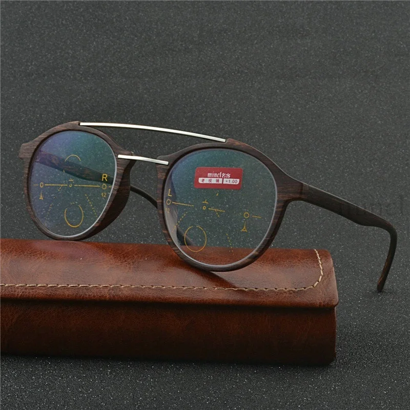 Men Pilot Super Large Frame Progressive Multifocal Lens Retro Sun
