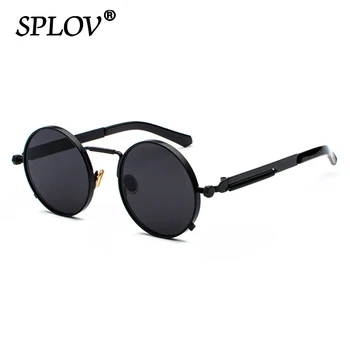 

New Punk Sunglasses Men Women Retro Round Steam Brand Designer Small Circle Sun Glasses Vintage Metal Frame Driving Eyewear