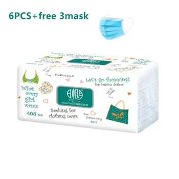 

6pcs CHINA Native Wood Tissue Paper Pulp Pumping Paper Oil Absorbing Paper Plant Fibres Breathable Household Napkin mouth mask