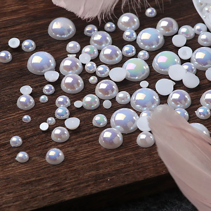 ABS Resin Imitation Pearl Beads Nail Art 1.5mm To 10mm