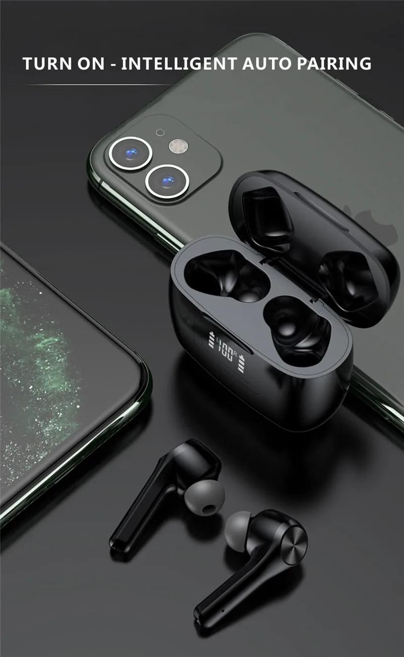 TWS Earphone T9 Wireless Bluetooth 5 0 Earbuds w LED display Charging Case for Xiaomi iPhone Samsung Sony etc Handsfree Earphone