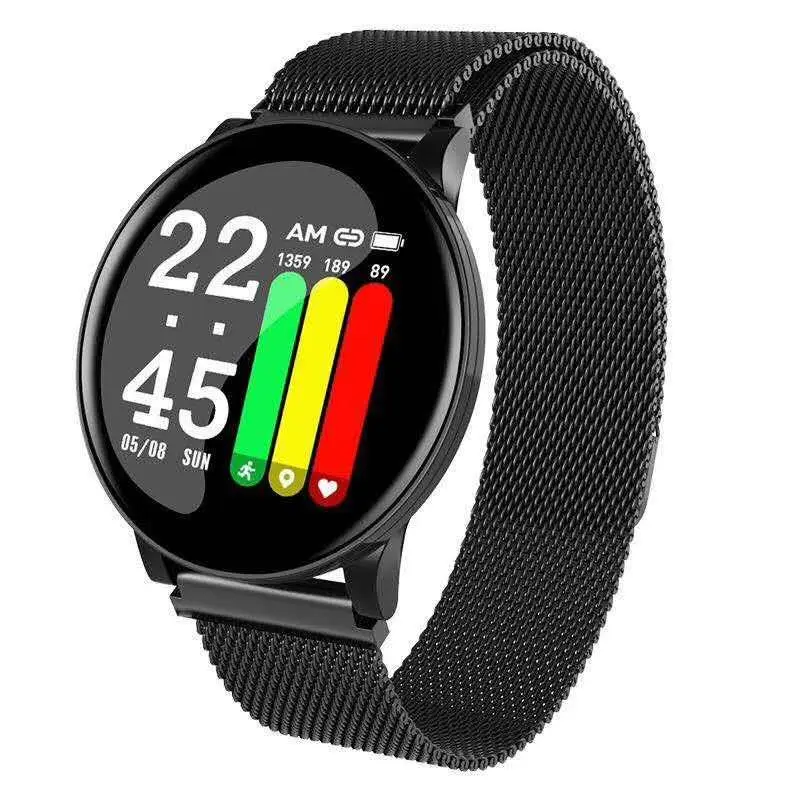 Водонепроницаемые Смарт-часы для iOS, Android, Bluetooth, спортивные Смарт-часы для мужчин и женщин, часы с монитором сердечного ритма, кровяное давление - Color: Black Steel
