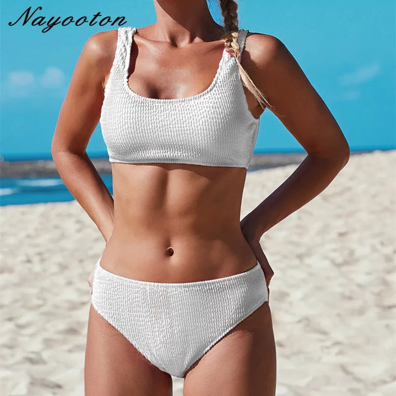 

2018 Summer Bikini Solid Color Swimwear Women Swimsuit Sling Biquini Sexy Bathing Traje De Ba O Mujer