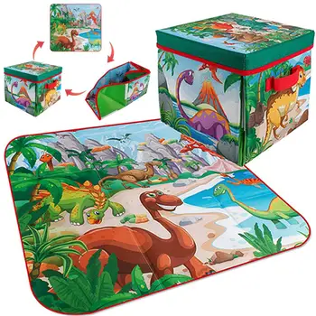 

Baby Climbing Mat Set Dinosaur Play Mat With 6pcs Dinosaur Model Foldable Game Mat Storage Box Educational Toys Gifst For Kids