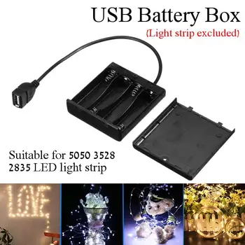 

Portable Mini DC5V AA Battery Holder Storage Box Case USB Power Supply Battery Box For 5050 3528 2835 LED Strip Light