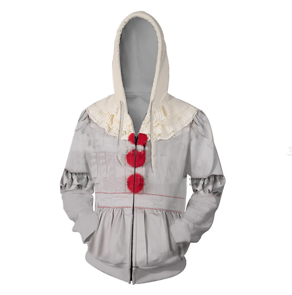 Movie Pennywise the Clown Hoodie Sweatshirt Halloween Party Stephen King it Costume Hoodies Joker Pullover