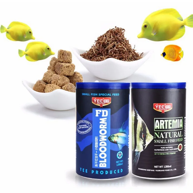 YEE Dry Red Blood Worm Freeze-dried brine Shrimp Artemia Small Fish Feed Food Display Tropical Bucket Guppy Goldfish Aquarium | Дом и сад