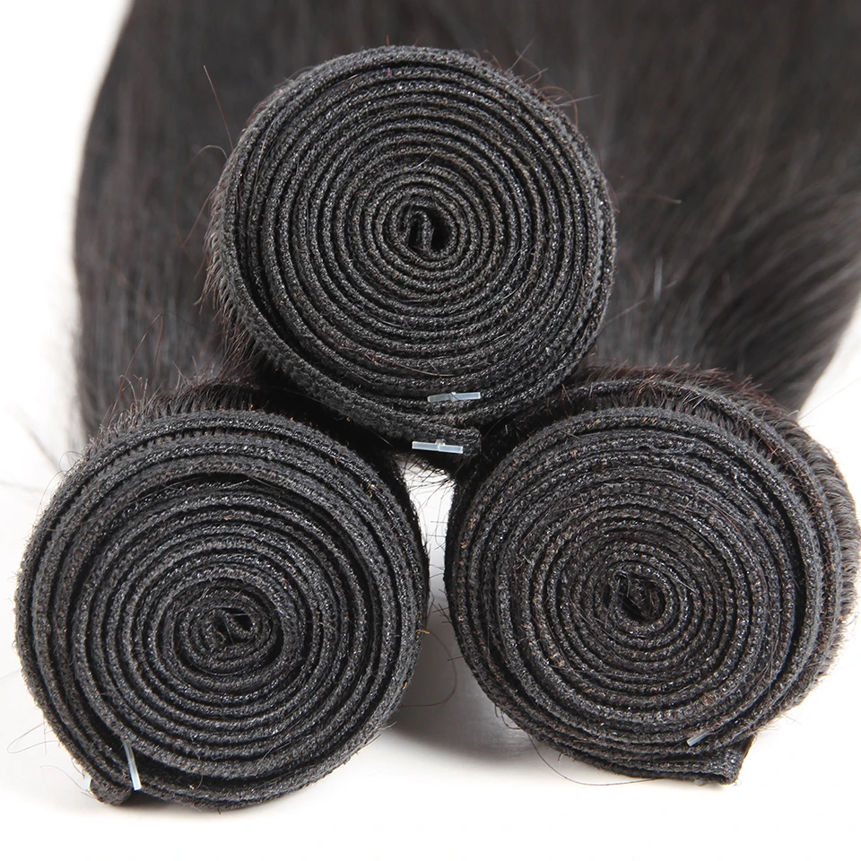Joedir 28 30 32 40 Inch Natural Color Brazilian Hair Weave 1 3 4 Bundles Straight 100% Remy Human Hair Extensions Weft Deals