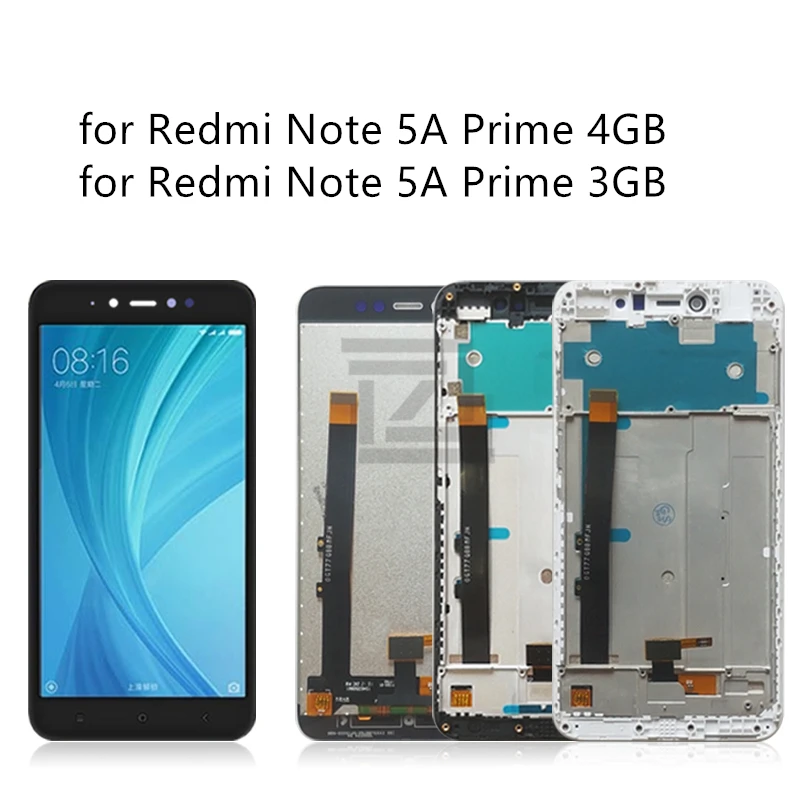 Для Xiaomi Redmi Примечание 5A ЖК кодирующий преобразователь сенсорного экрана в сборе с рамкой для Redmi Note 5A prime дисплей 2/3/4 ГБ запасных частей