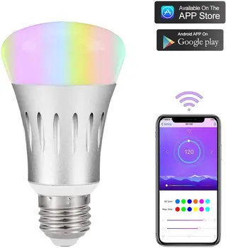 

LED WiFi Light Bulbs,Dimmable Multicolored LED Light Bulbs,Smart Phone Controlled Daylight&Night Light,7W Home Lighting,E26 Base