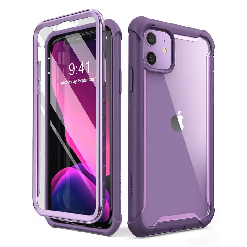 Для iPhone 11 чехол 6,1 дюйма( выпуск) i-BLASON Ares цельный прочный прозрачный чехол-бампер со встроенной защитной пленкой