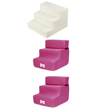 

New 3 Steps Mesh Pet Non-slip Bottom Stairs And Ladder Cover Combination For Small Dogs Old Dog Cats Cushion Mat 4 Color 19Dec25