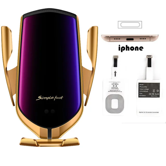 For iphone Qi автомобильное зарядное устройство для телефона для samsung Quick 3,0 Usb быстрое зажимное крепление вентиляционное отверстие для iPhone Xs Max XR samsung Fast Charg - Тип штекера: For iphone