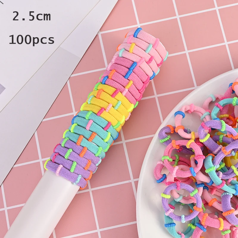 50/100pcs 2/3cm Colorful Girls Elastic Hair Bands Holder Tie Wholesale Rubber Band Kids Hair Accessories Hair Bands for Girls - Цвет: 2.5cm 1
