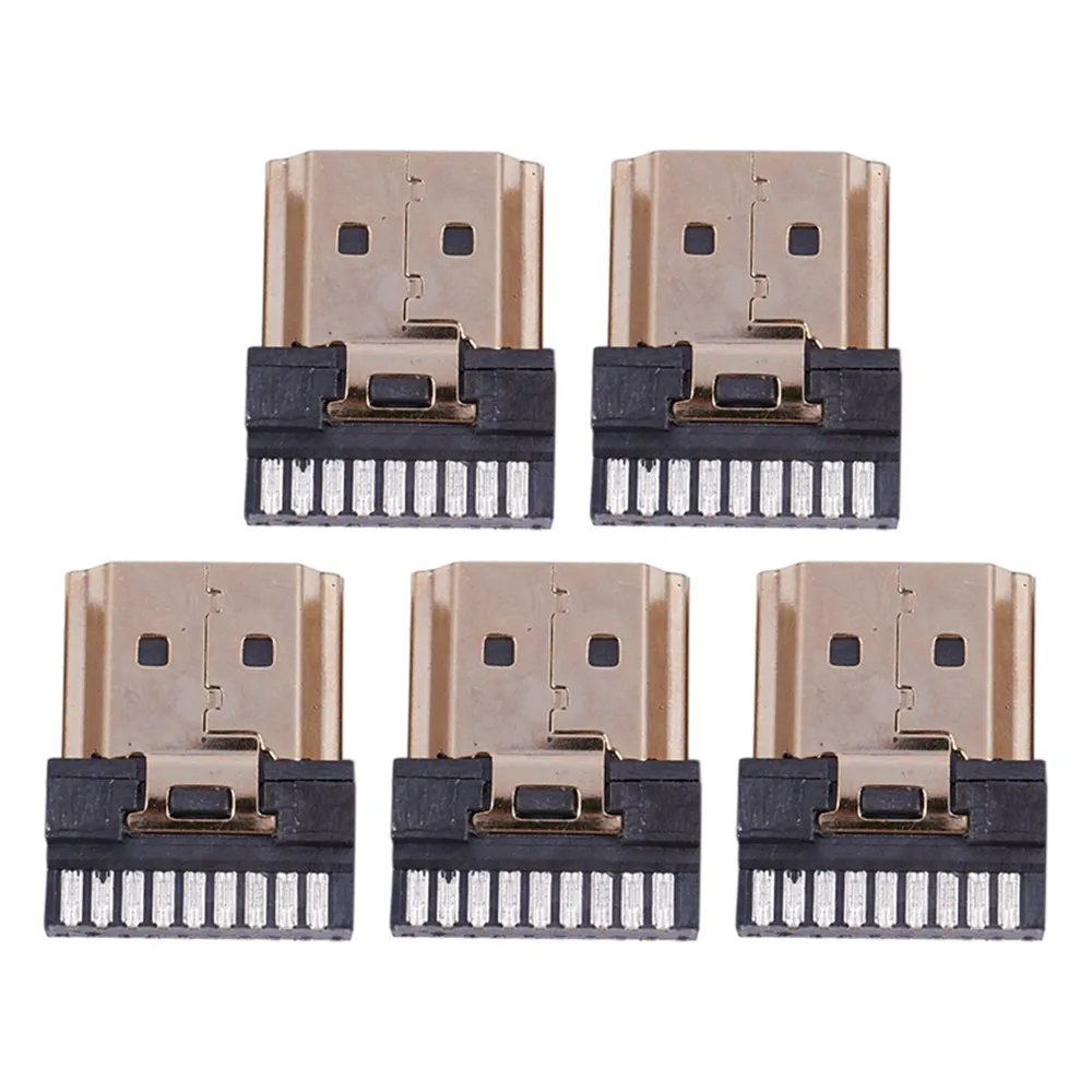 

5 Pcs HDMI Male 19 Pins A Type Solder Plug Connector Termination Repair Replace PCB Socket Solder