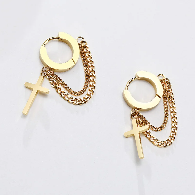 Vilage Nuevos Pendientes Femeninos De Acero Inoxidable Cross Vilage Nuevos Pendientes Femeninos De Acero Inoxidable Cross