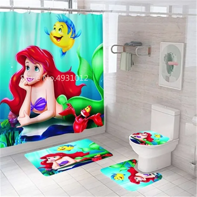 4pcs Bathroom Set Shower Curtain Winnie The Pooh Non Slip Mat Bath Carpets  Toilet Seat Cover Floor Mat Pedestal Rug Toilet Cover - Shower Curtains -  AliExpress