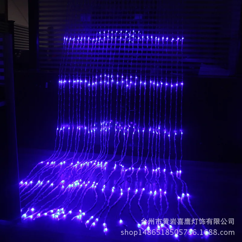 

Outdoor Waterproof Cross Border Lighting Chain Cool Background Decorative Lights LED Waterfall Light Engineering Lighting Decora