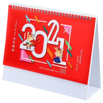 

1Pc 2021 Memo Table Calendar Fashion Coil Calendar Desk Decoration (Ox)