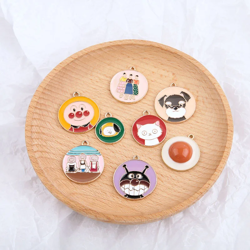 New style 40pcs/lot animals core geometry rounds shape alloy drop oil floating locket charms diy jewelry accessory