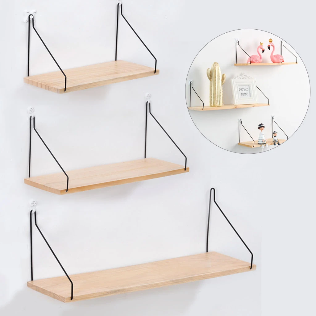 Rak Dinding Kayu Nordik Rak Penyimpanan Rumah Tangga Rak Pajangan Kerajinan Dekorasi Dinding Diy Kamar Tidur Anak Anak Penyimpanan Pemegang Rak Aliexpress