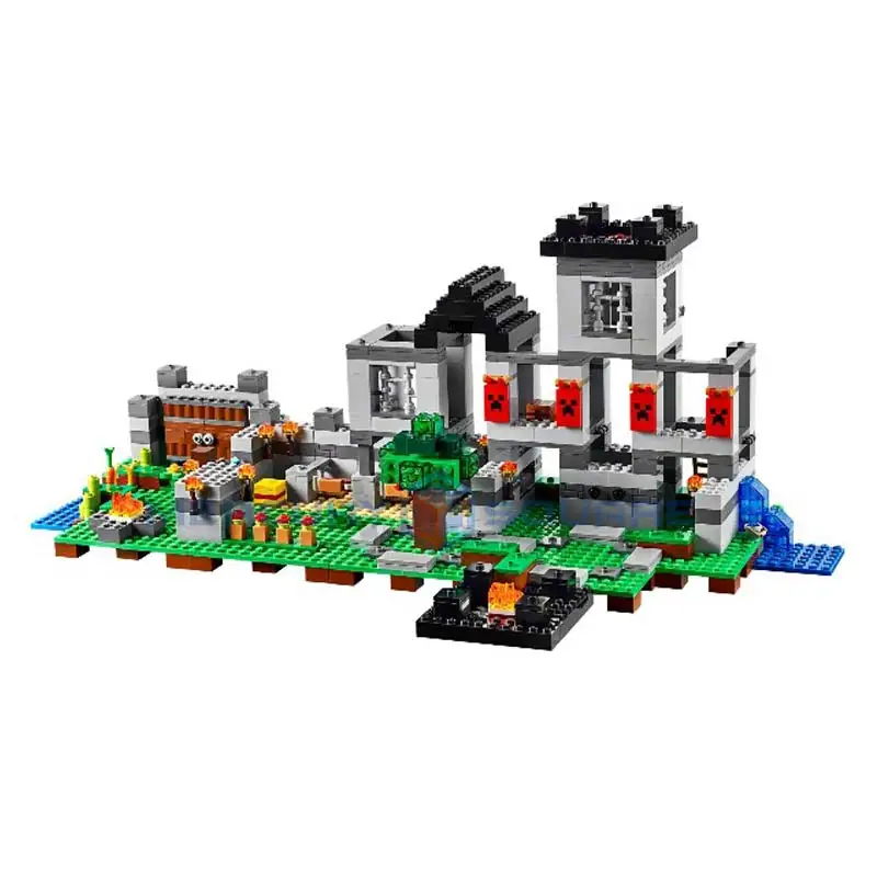 Fortress Building Blocks With Steve Action Figures Compatible My World Bricks Set Gifts Toys 21127 Fortress Building Blocks With Steve Action Figures Compatible My World Bricks Set Gifts Toys 21127