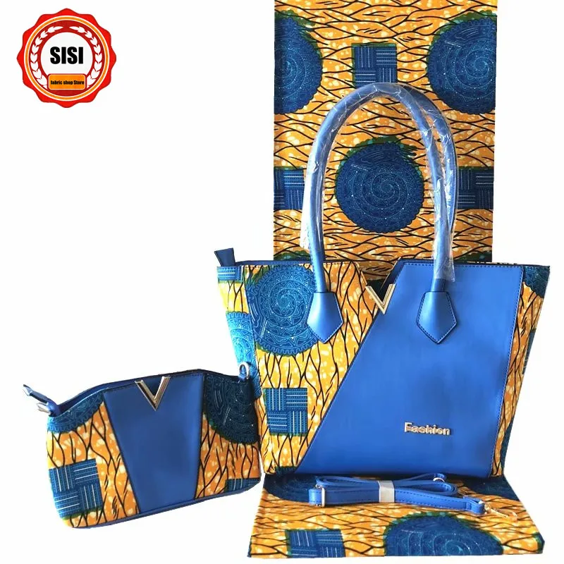 SISI Высокое качество 6 ярдов хлопок Африканский Анкара печать воск коллокации модные женские сумки набор для шитья Вечерние