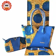 SISI Высокое качество 6 ярдов хлопок Африканский Анкара печать воск коллокации модные женские сумки набор для шитья Вечерние