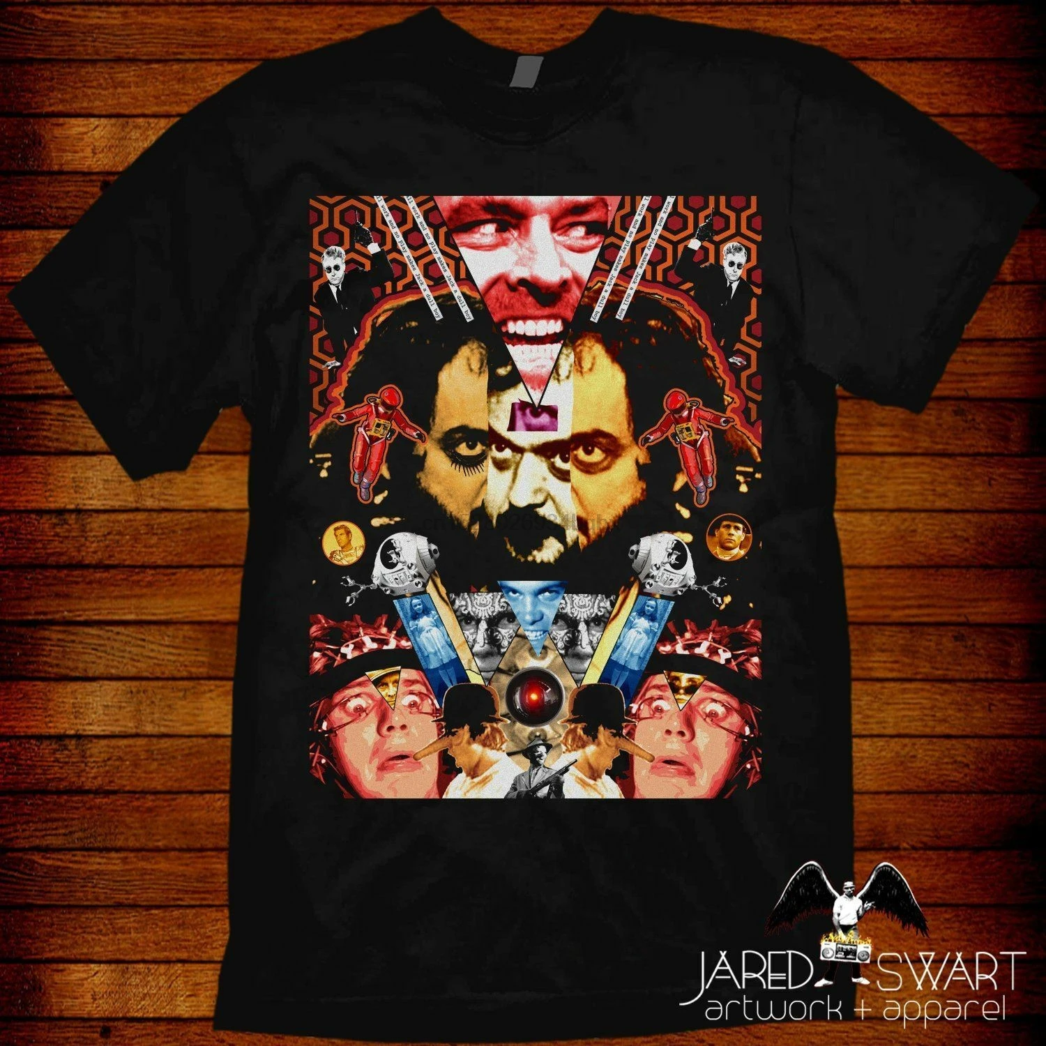 Stanley Kubrick T-shirt art collage |