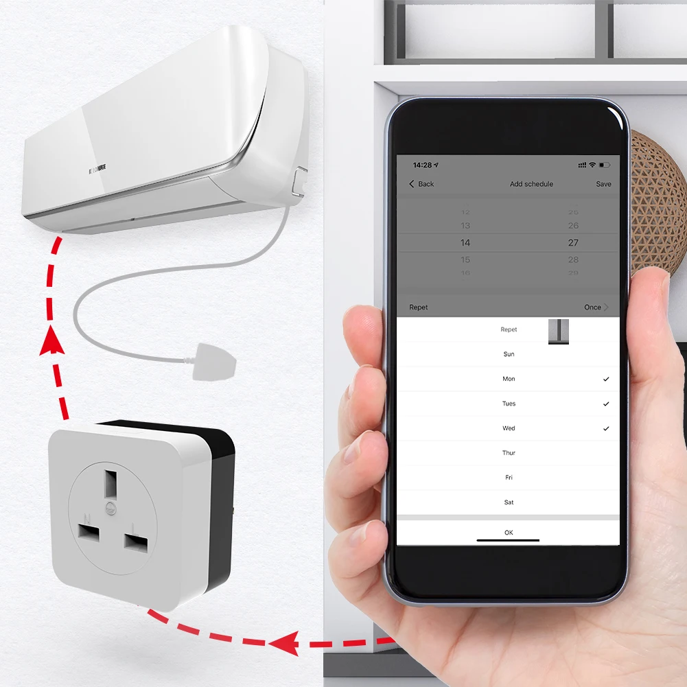 WiFi Smart 16A кондиционер компаньон ИК пульт дистанционного управления Лер настенный штекер Smart Life Tuya приложение управление работа с Alexa Google Home