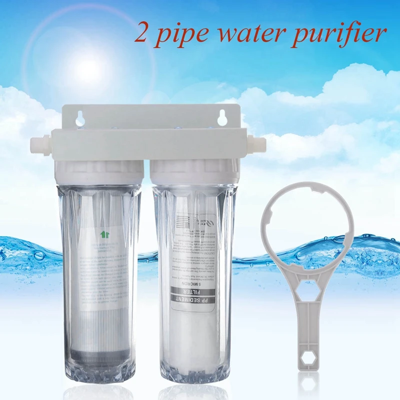 10 Inch Dual Dual Reverse Osmosis Faucet Tap Water Filter Health Purifier Cartridge Home Kitchen