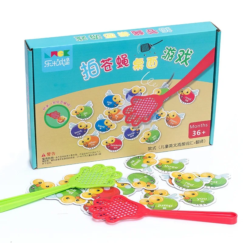 

Children Take Swatter Educational Parent And Child Interactive Toy English Table Game Card Note Force Training High-Frequency Wo