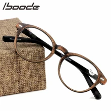IBOODE имитация дерева зерна очки для чтения для женщин и мужчин круглые пресбиопические очки женские мужские очки при дальнозоркости очки