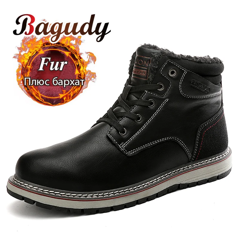 2019 New Leather Men Boot Fashion Man Winter Snow Boots Keep Warm Boots Plush Ankle Snow Work Shoes Men's Snow Shoes Boots 46 2019 New Leather Men Boot Fashion Man Winter Snow Boots Keep Warm Boots Plush Ankle Snow Work Shoes Men's Snow Shoes Boots 46