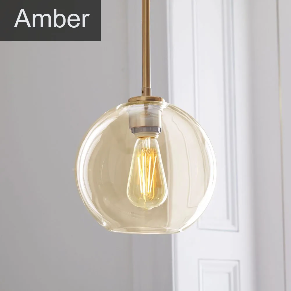Amber BDBQBL современная, в виде стекляного шара светодиодный подвесной светильник с серебряным золотым градиентом, подвесной светильник для кухни, обеденная гостиная, бар, лофт, отель - Цвет корпуса: Amber