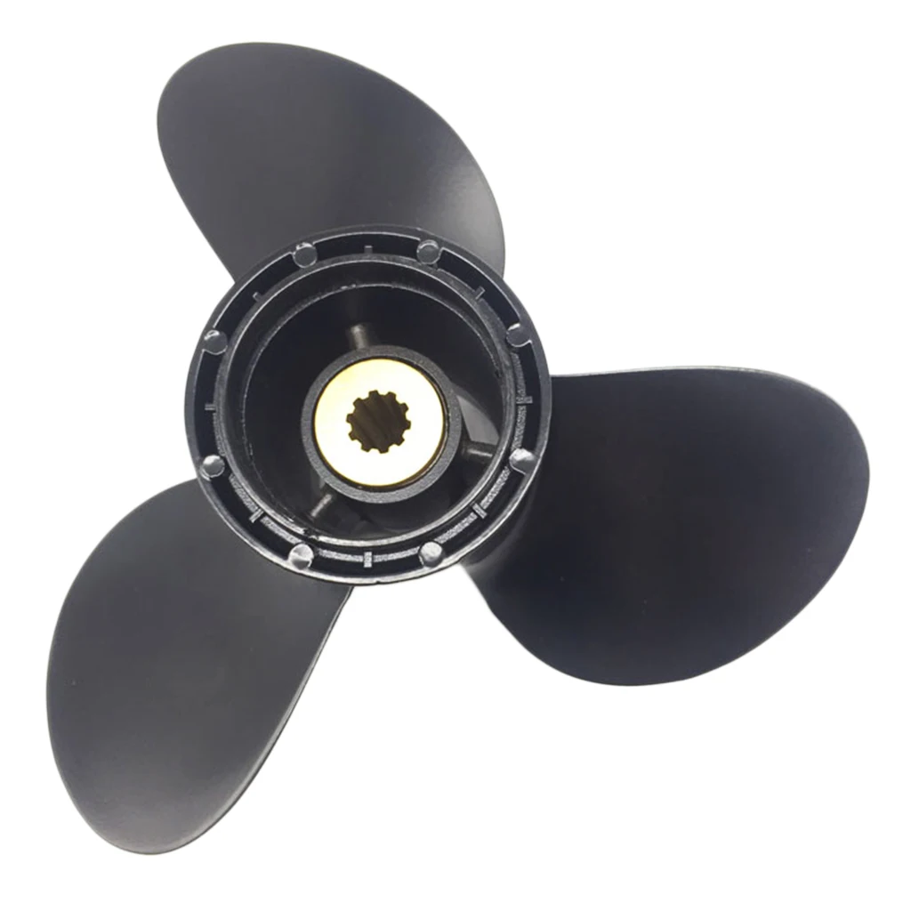 3 Blade Prop Propeller 9 1/4 x 10 for Evinrude Johnson 8-15HP For Suzuki Outboard Engine 8-15HP Black