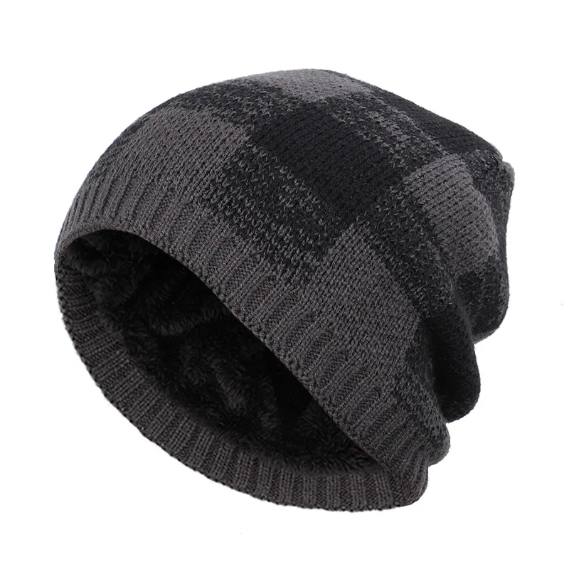 Комплект из 2 предметов, зимнее кольцо для шляпы, шарфы, Skullies Beanies, мужская и женская вязаная шапка, шарф, зимняя шапка, s, шапка, шерстяные меховые шапки - Цвет: Gray