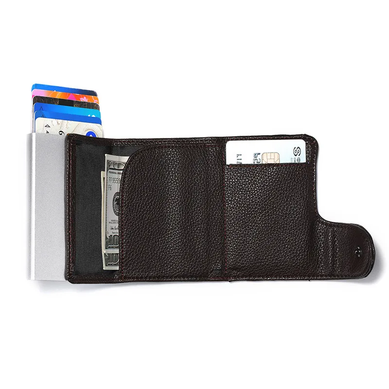 BISI GORO Rfid кошельки для карт, мужские кошельки, сумка для денег, Мужской винтажный черный короткий кошелек, маленькие тонкие кошельки, водонепроницаемый держатель для карт
