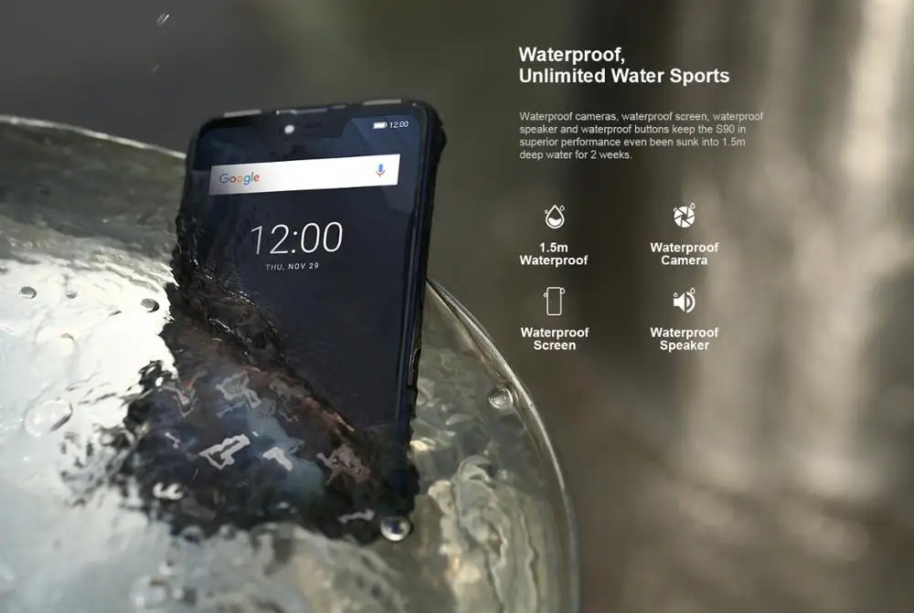 Мобильный телефон DOOGEE S90 IP68/IP69K прочный быстрая зарядка экран 6 18 дюйма 19:9 5050 мАч