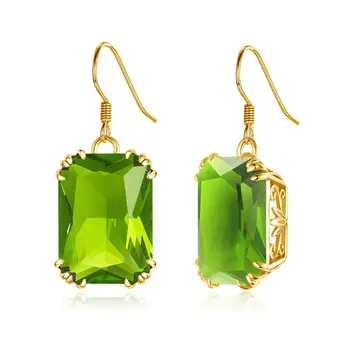 

14K Gold Peridot Silver Earrings For Women Boho Silver 925 Jewelry Party Valentines Drop Earring Fine Jewelry Brinco Recommend